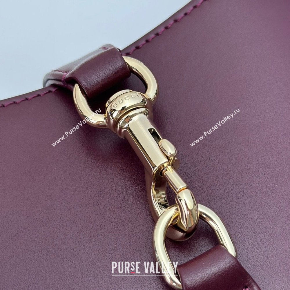 Gucci Jackie Notte Mini Bag in Smooth Leather ‎782889 Burgundy 2024 (DLH-241211132)