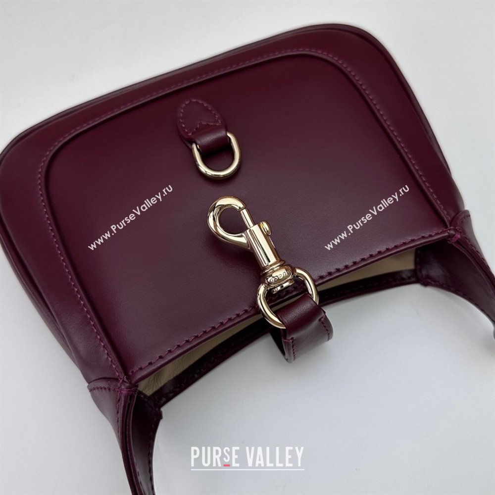 Gucci Jackie Notte Mini Bag in Smooth Leather ‎782889 Burgundy 2024 (DLH-241211132)