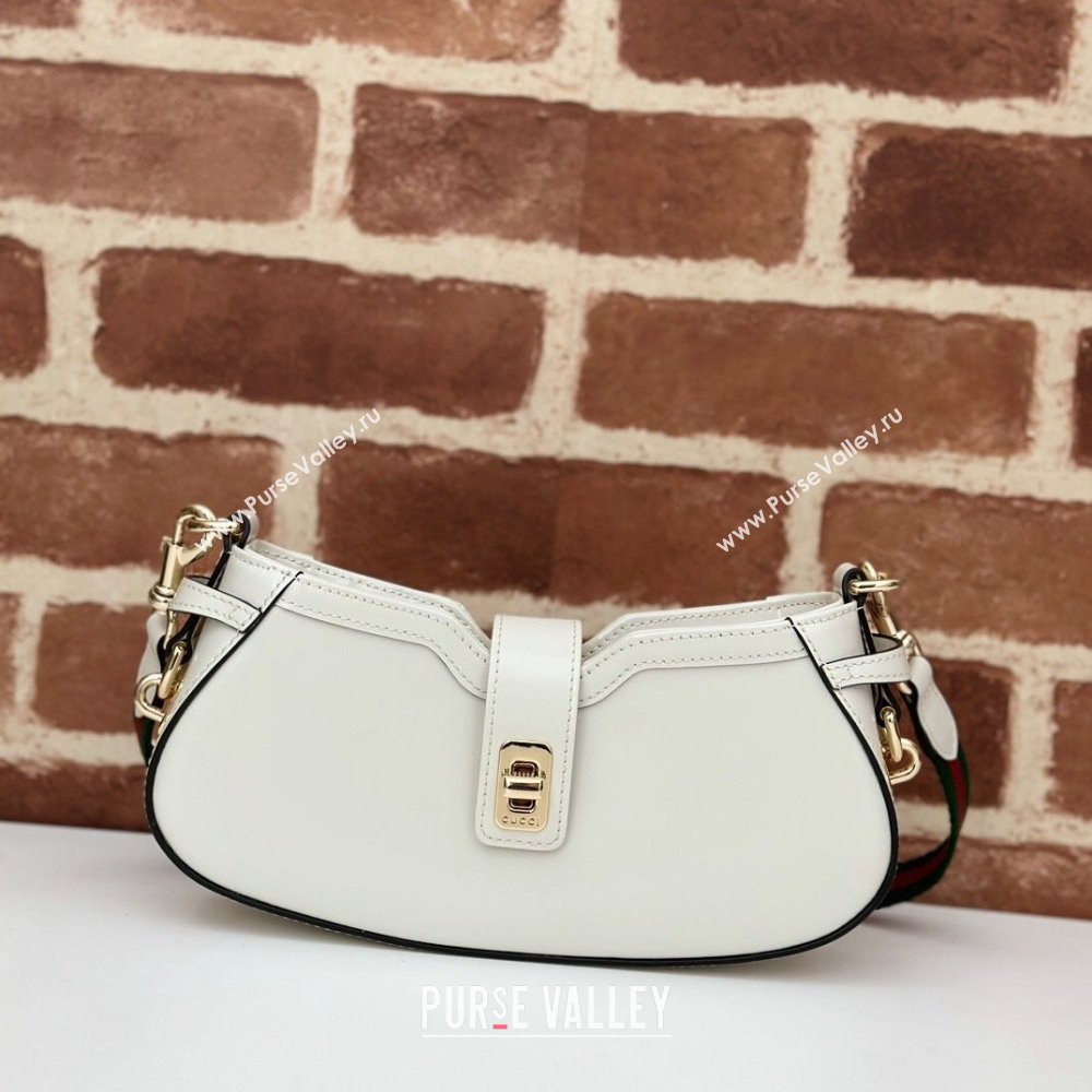 Gucci Leather Moon Side Mini Shoulder bag White 2024 786015 (DLH-240522055)