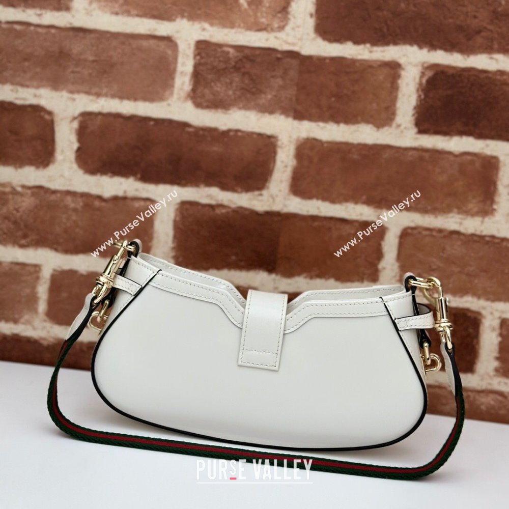 Gucci Leather Moon Side Mini Shoulder bag White 2024 786015 (DLH-240522055)