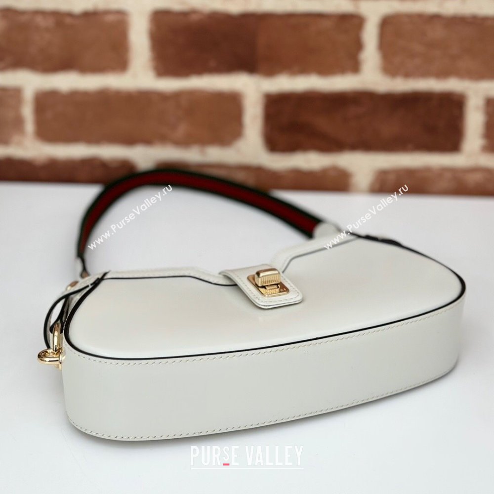 Gucci Leather Moon Side Mini Shoulder bag White 2024 786015 (DLH-240522055)