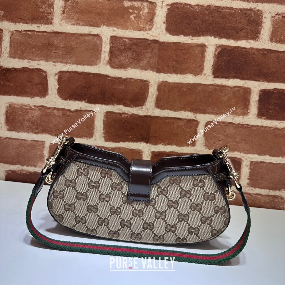 Gucci GG Canvas Moon Side Mini Shoulder bag Brown 2024 786015 (DLH-240522052)