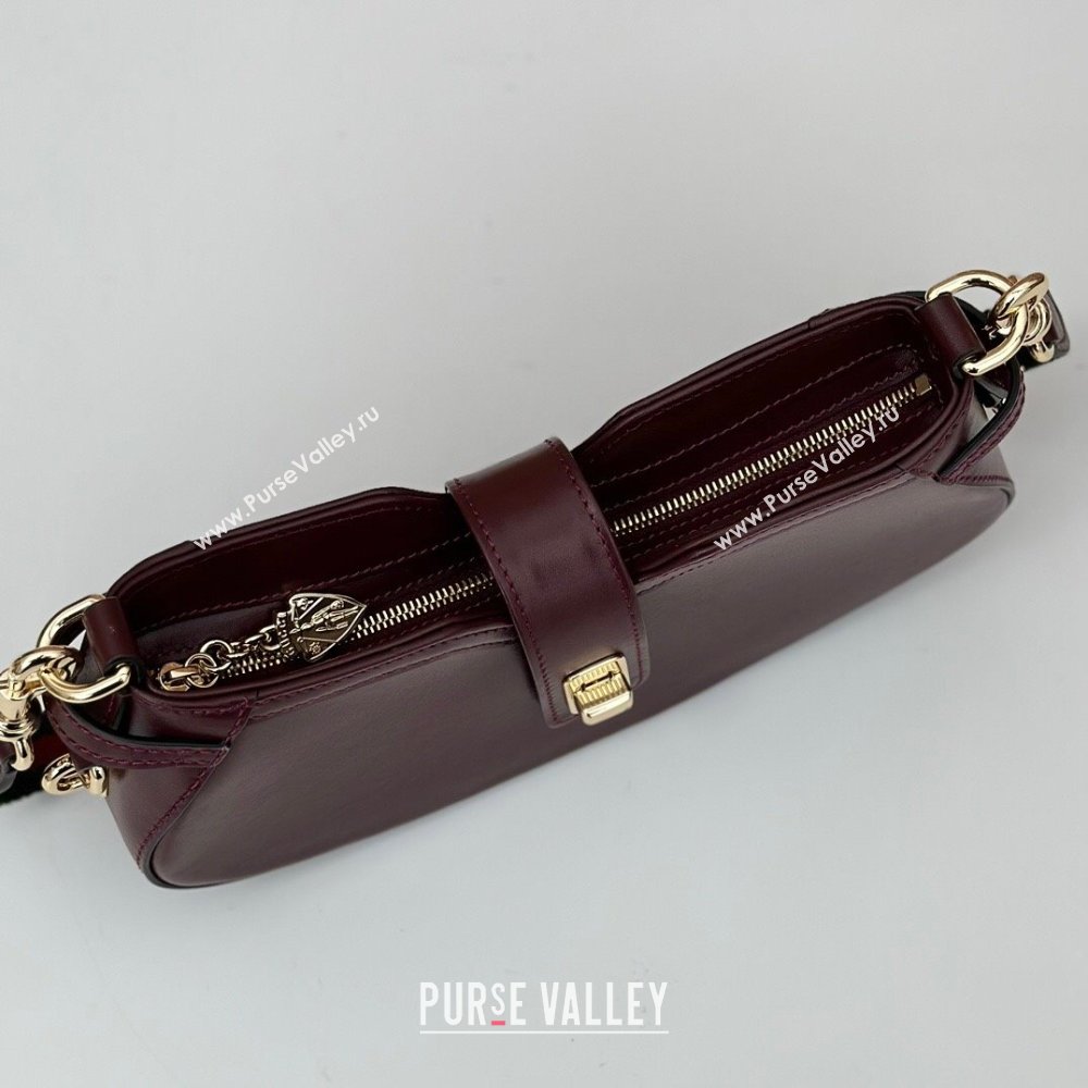 Gucci Leather Moon Side Mini Shoulder bag Burgundy 2024 786015 (DLH-240522056)