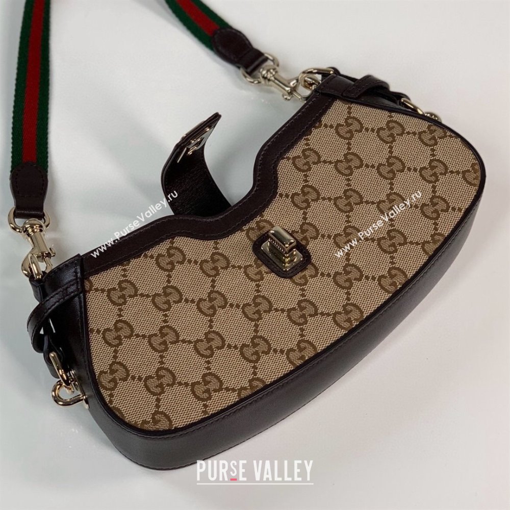 Gucci GG Canvas Moon Side Mini Shoulder bag Apricot 2024 786015 (DLH-240522057)