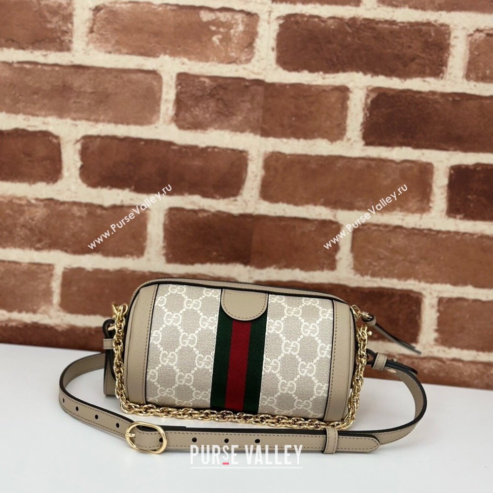 Gucci Ophidia GG Canvas Round Mini Shoulder Bag 795208 Beige 2024 (DLH-240521092)