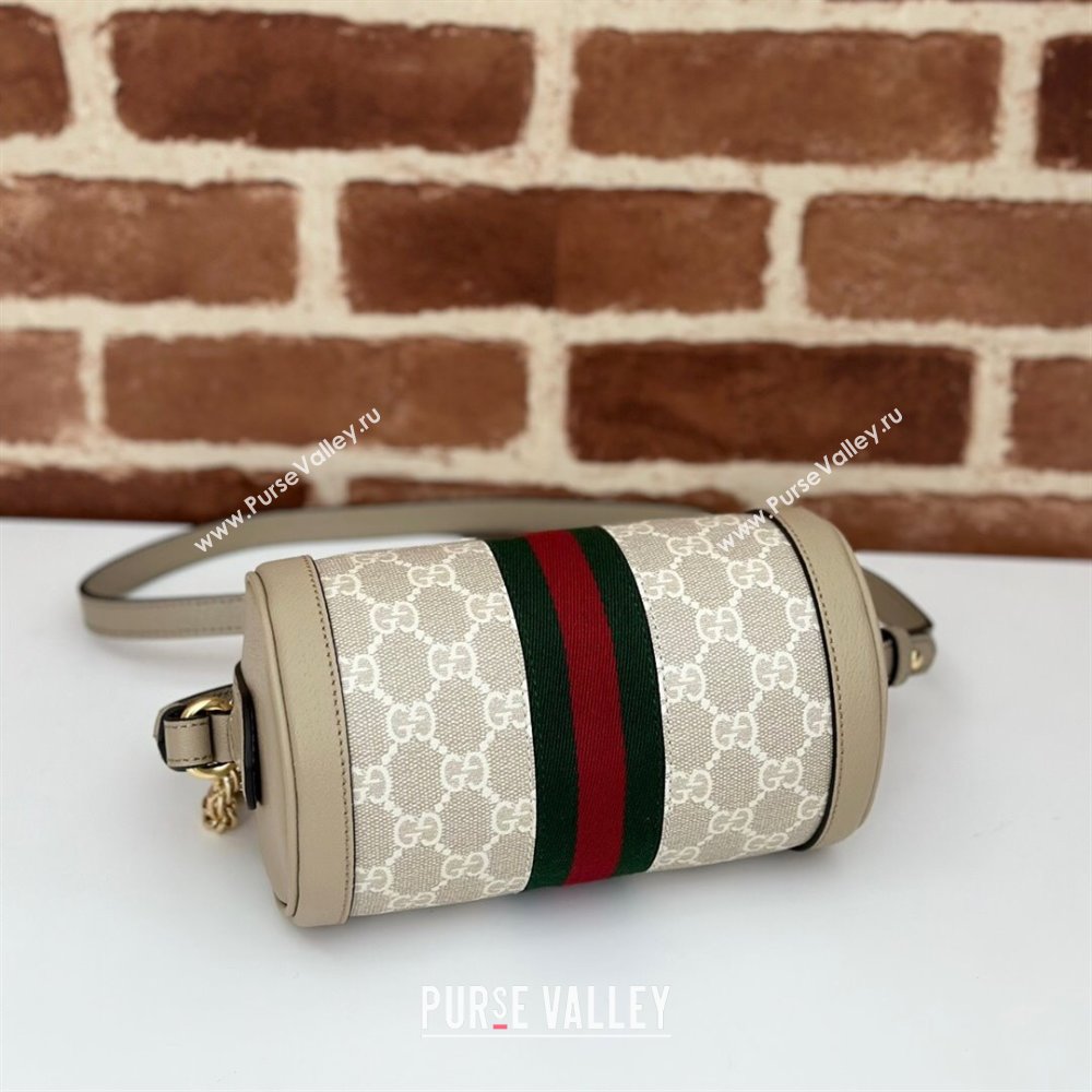 Gucci Ophidia GG Canvas Round Mini Shoulder Bag 795208 Beige 2024 (DLH-240521092)