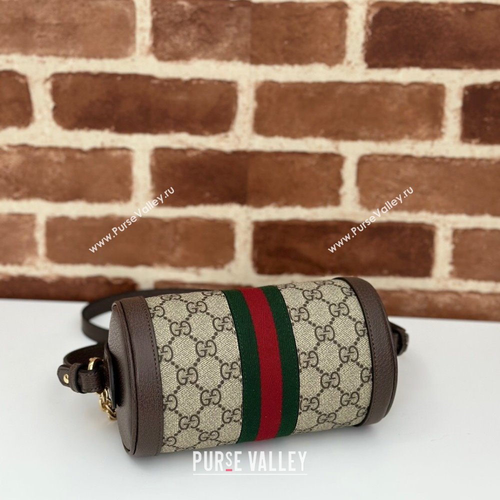 Gucci Ophidia GG Canvas Round Mini Shoulder Bag 795208 Brown 2024 (DLH-240521090)