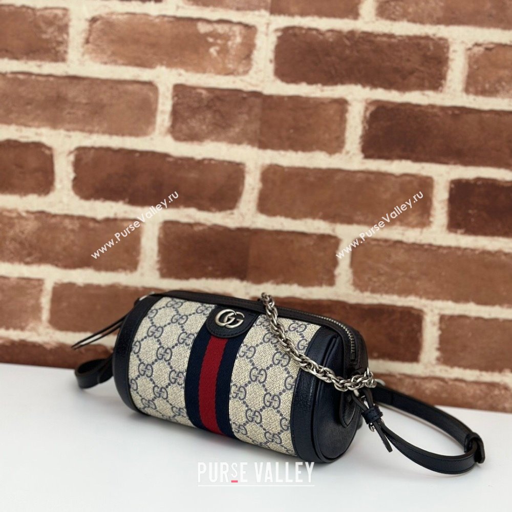 Gucci Ophidia GG Canvas Round Mini Shoulder Bag 795208 Blue 2024 (DLH-240521091)