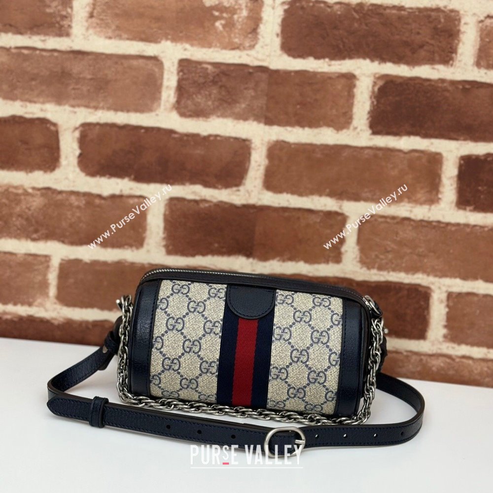 Gucci Ophidia GG Canvas Round Mini Shoulder Bag 795208 Blue 2024 (DLH-240521091)