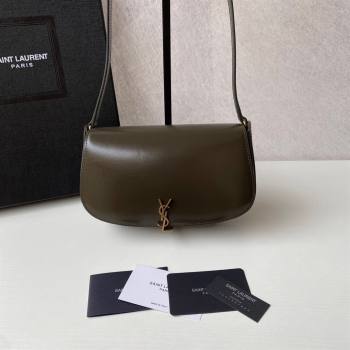 Saint Laurent Mini Voltaire Half-Moon Shoulder Bag in Box Leather Deep Musk 2025 779642 (YY-250801075)