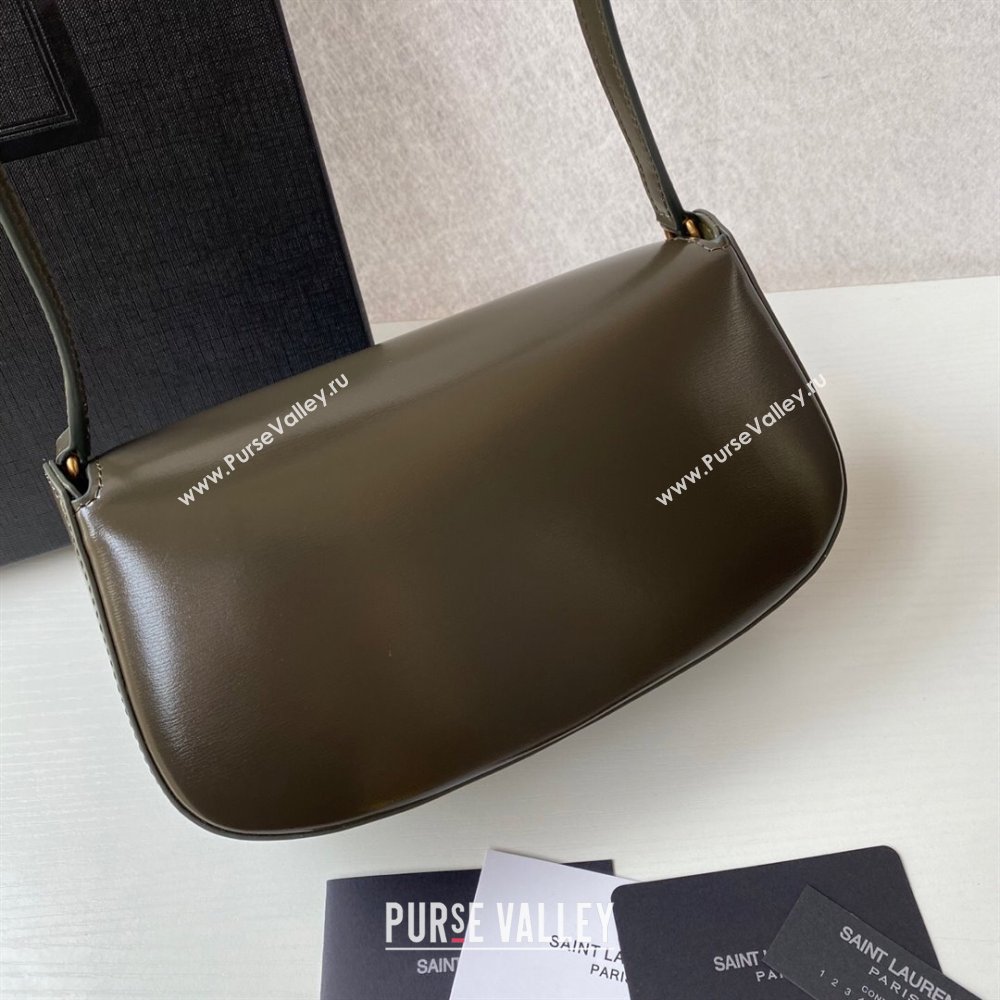 Saint Laurent Mini Voltaire Half-Moon Shoulder Bag in Box Leather Deep Musk 2025 779642 (YY-250801075)