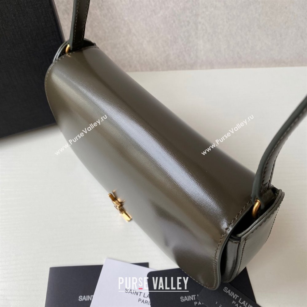 Saint Laurent Mini Voltaire Half-Moon Shoulder Bag in Box Leather Deep Musk 2025 779642 (YY-250801075)