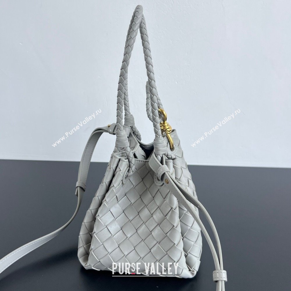 Bottega Veneta Small Parachute Shoulder Bag in Intrecciato Leather 796569 Sterling Grey 2025 (WT-250801002)