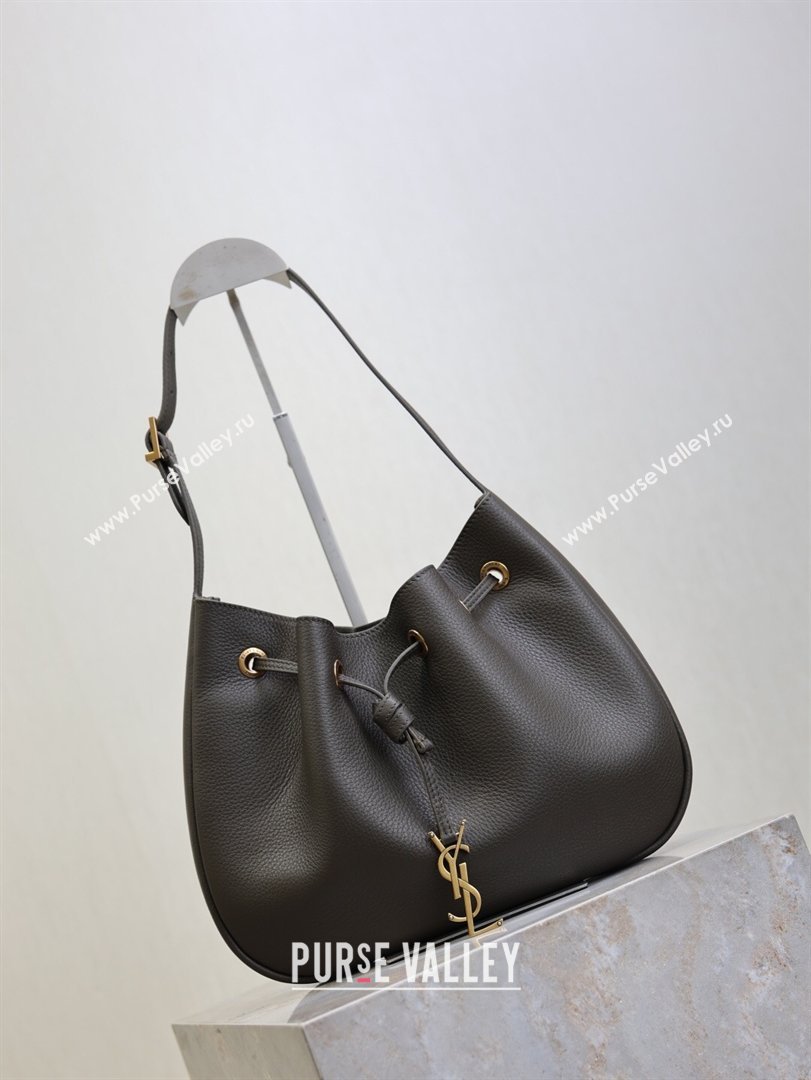 Saint Laurent Paris Vii Small Hobo Bag in Grained Leather Green 796626 2025 (YY-260119099)