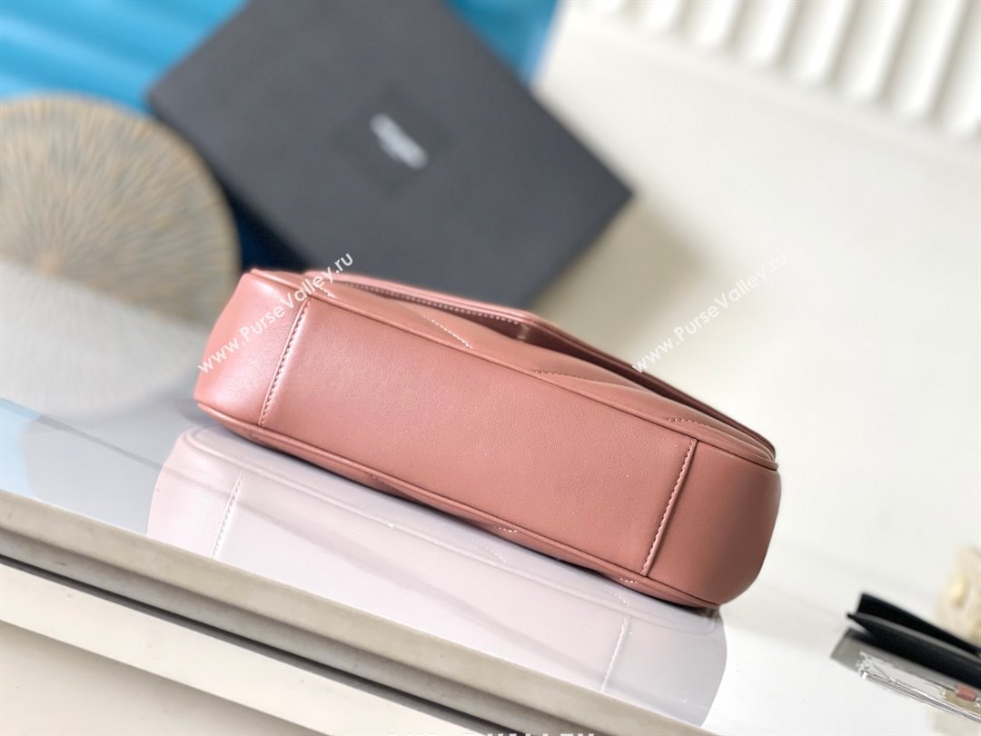 Saint Laurent Loulou Small Bag in Matelasse Lambskin Hortensia Pink 2025 801437 (YY-250206025)