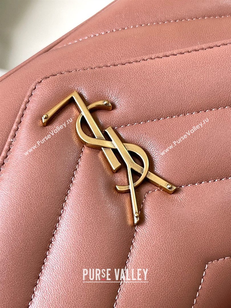Saint Laurent Loulou Small Bag in Matelasse Lambskin Hortensia Pink 2025 801437 (YY-250206025)