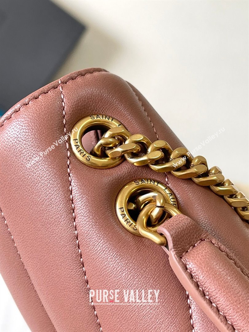 Saint Laurent Loulou Small Bag in Matelasse Lambskin Hortensia Pink 2025 801437 (YY-250206025)