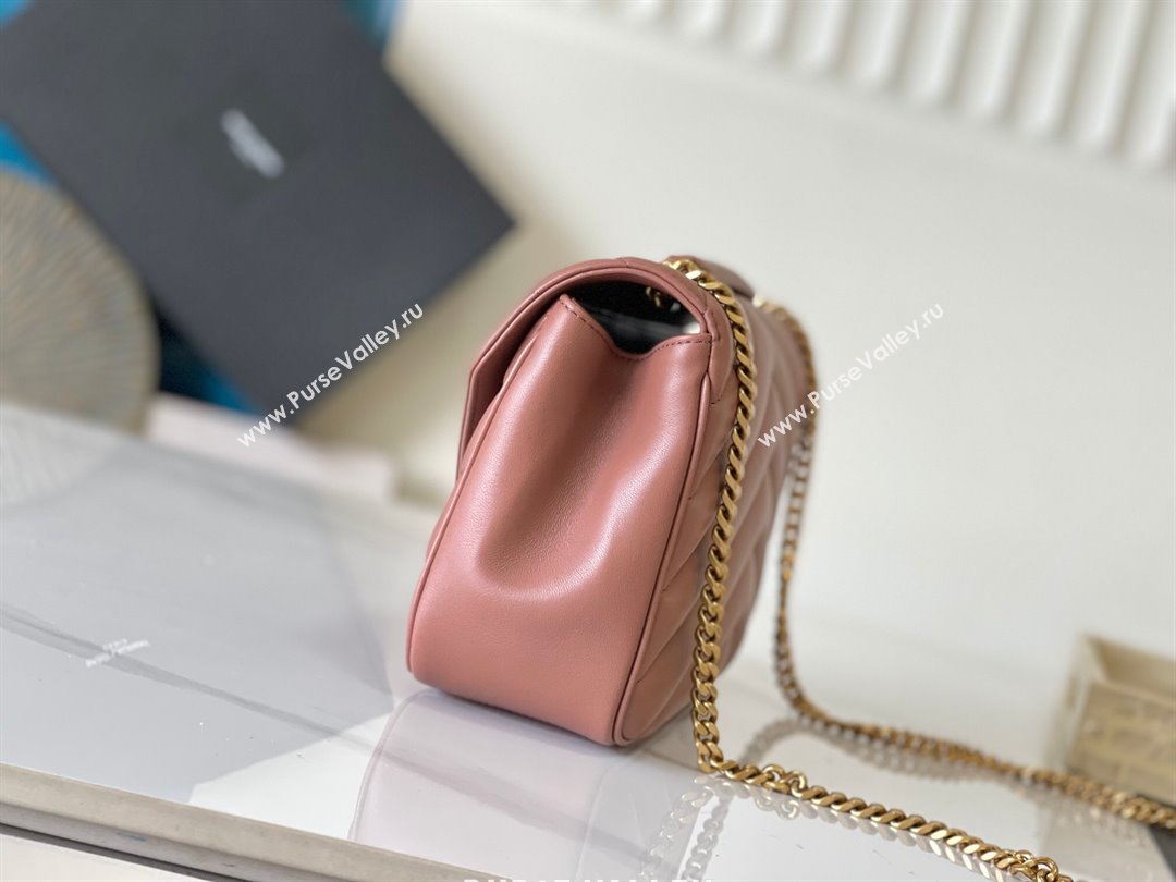 Saint Laurent Loulou Medium Bag in Matelasse Lambskin Hortensia Pink 2025 801439 (YY-250206015)