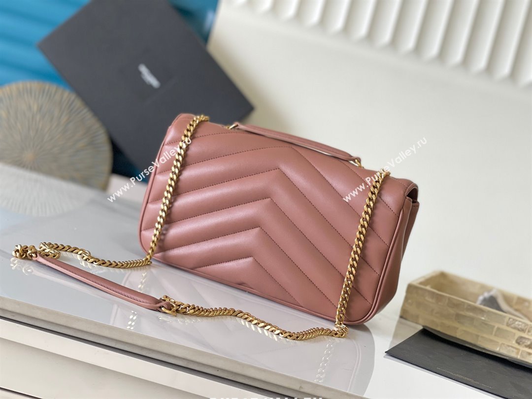 Saint Laurent Loulou Medium Bag in Matelasse Lambskin Hortensia Pink 2025 801439 (YY-250206015)