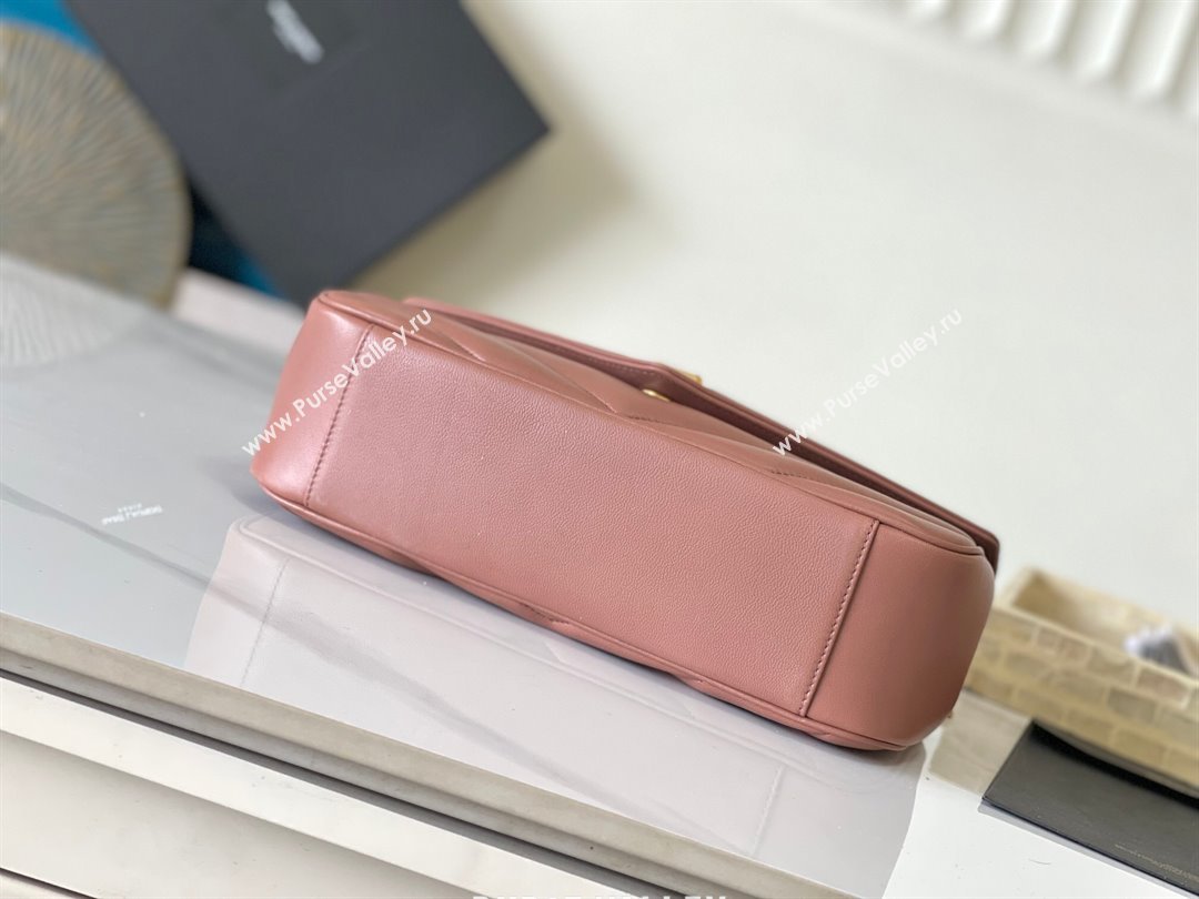 Saint Laurent Loulou Medium Bag in Matelasse Lambskin Hortensia Pink 2025 801439 (YY-250206015)