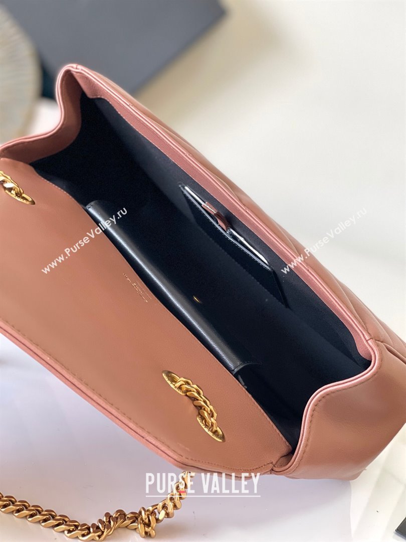 Saint Laurent Loulou Medium Bag in Matelasse Lambskin Hortensia Pink 2025 801439 (YY-250206015)