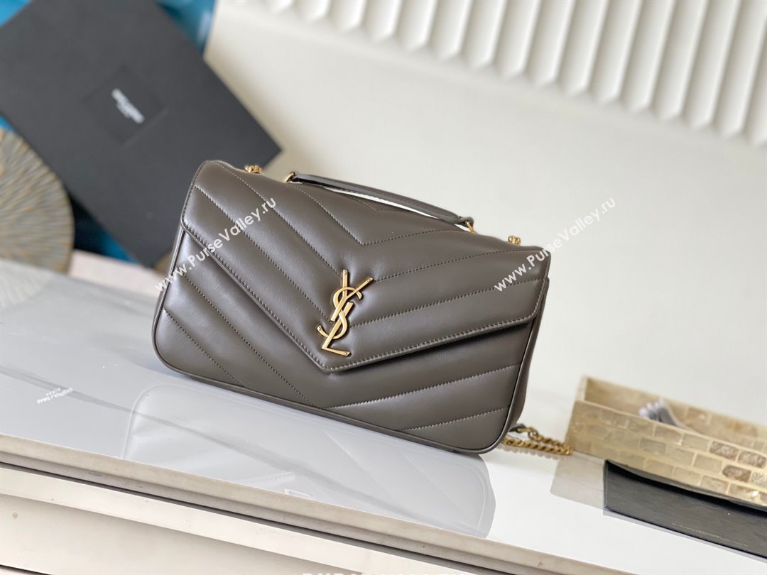 Saint Laurent Loulou Medium Bag in Matelasse Lambskin Green 2025 801439 (YY-250206014)