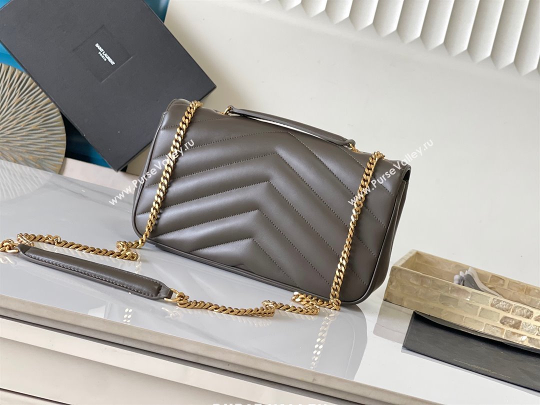 Saint Laurent Loulou Medium Bag in Matelasse Lambskin Green 2025 801439 (YY-250206014)