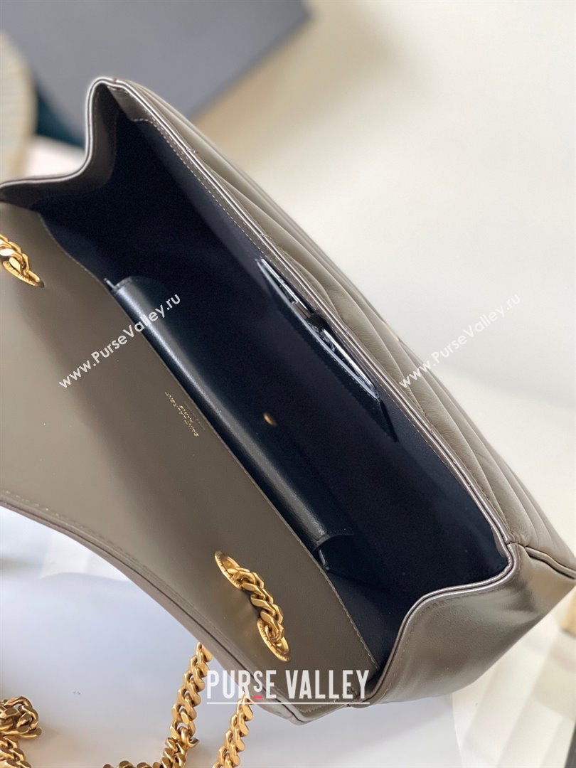 Saint Laurent Loulou Medium Bag in Matelasse Lambskin Green 2025 801439 (YY-250206014)