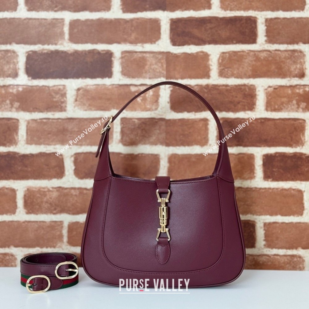 Gucci Jackie 1961 medium bag in Smooth Leather Dark Burgundy 2025 810232 (DLH-250701028)