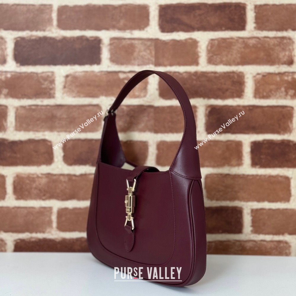 Gucci Jackie 1961 medium bag in Smooth Leather Dark Burgundy 2025 810232 (DLH-250701028)