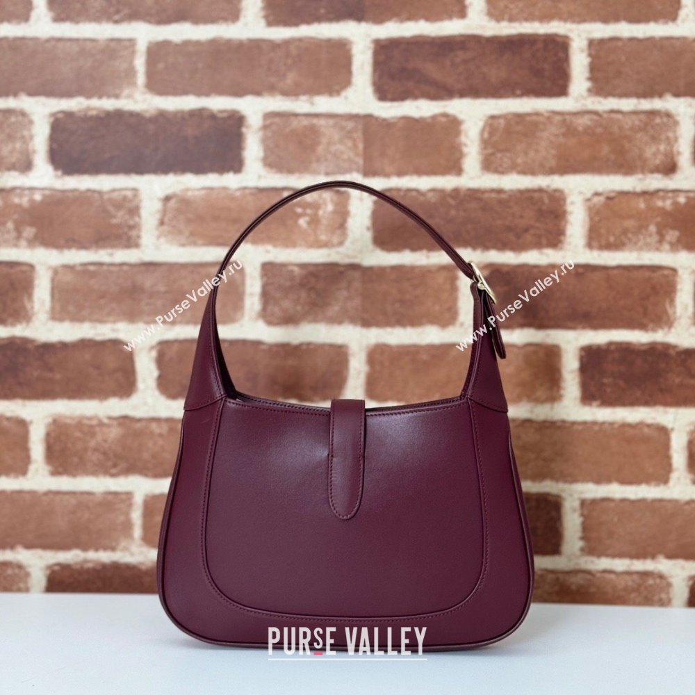 Gucci Jackie 1961 medium bag in Smooth Leather Dark Burgundy 2025 810232 (DLH-250701028)