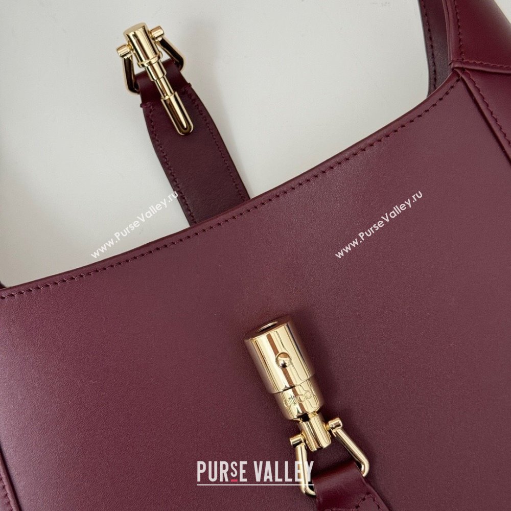 Gucci Jackie 1961 medium bag in Smooth Leather Dark Burgundy 2025 810232 (DLH-250701028)