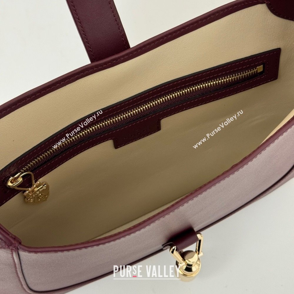 Gucci Jackie 1961 medium bag in Smooth Leather Dark Burgundy 2025 810232 (DLH-250701028)