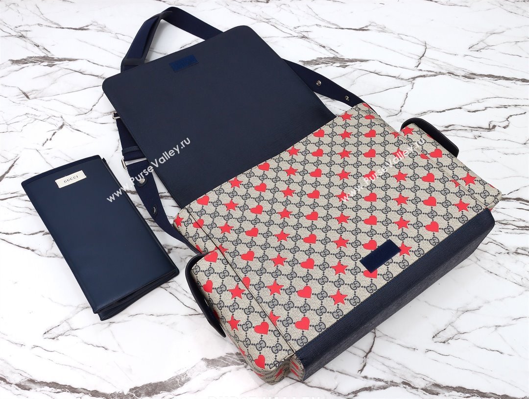 Gucci Large changing bag in Allover stars and hearts print GG Canvas 2025 811491 (DLH-250630102)
