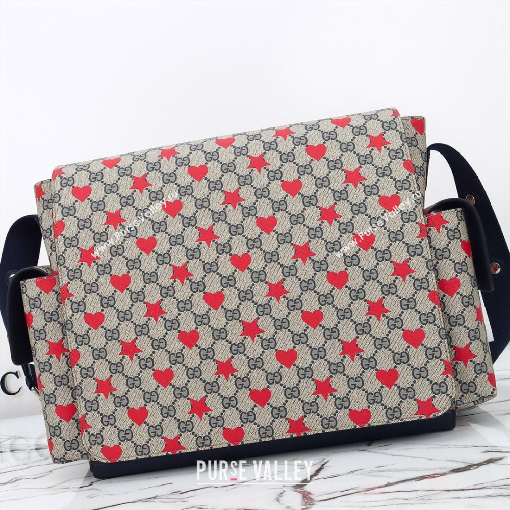 Gucci Large changing bag in Allover stars and hearts print GG Canvas 2025 811491 (DLH-250630102)