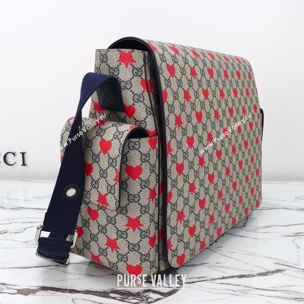 Gucci Large changing bag in Allover stars and hearts print GG Canvas 2025 811491 (DLH-250630102)