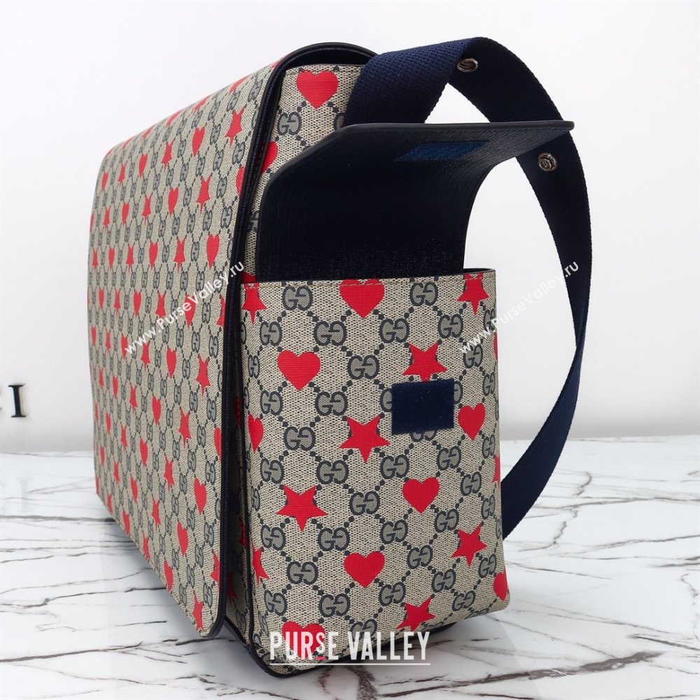 Gucci Large changing bag in Allover stars and hearts print GG Canvas 2025 811491 (DLH-250630102)