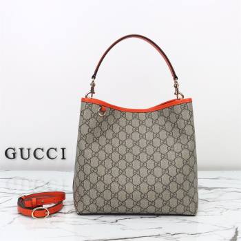 Gucci GG Canvas Emblem Medium Bucket Bag Orange 2026 815103 (DLH-260127082)