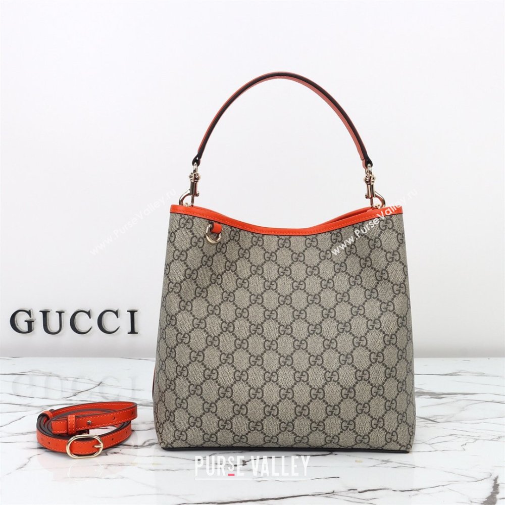 Gucci GG Canvas Emblem Medium Bucket Bag Orange 2026 815103 (DLH-260127082)