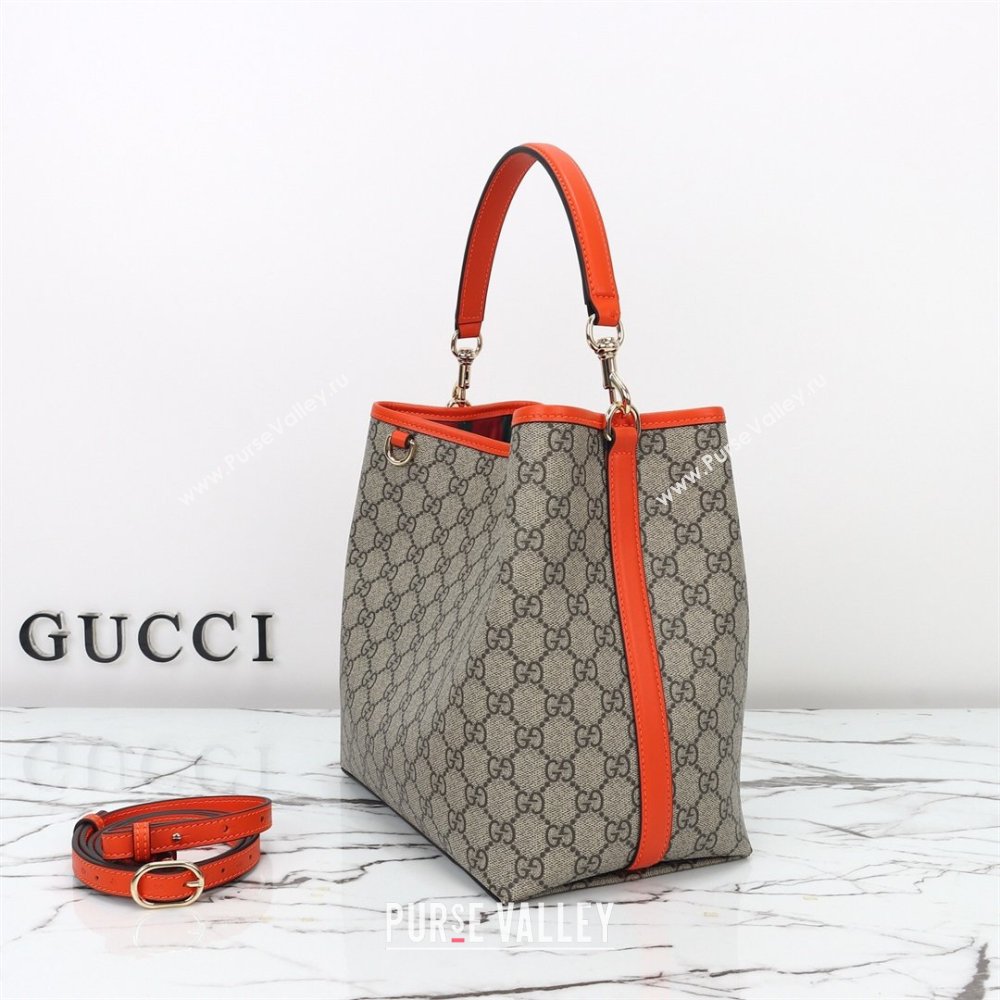 Gucci GG Canvas Emblem Medium Bucket Bag Orange 2026 815103 (DLH-260127082)