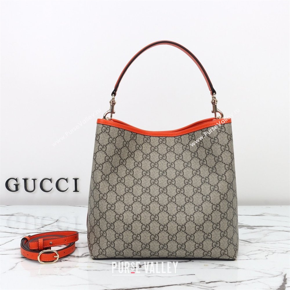 Gucci GG Canvas Emblem Medium Bucket Bag Orange 2026 815103 (DLH-260127082)