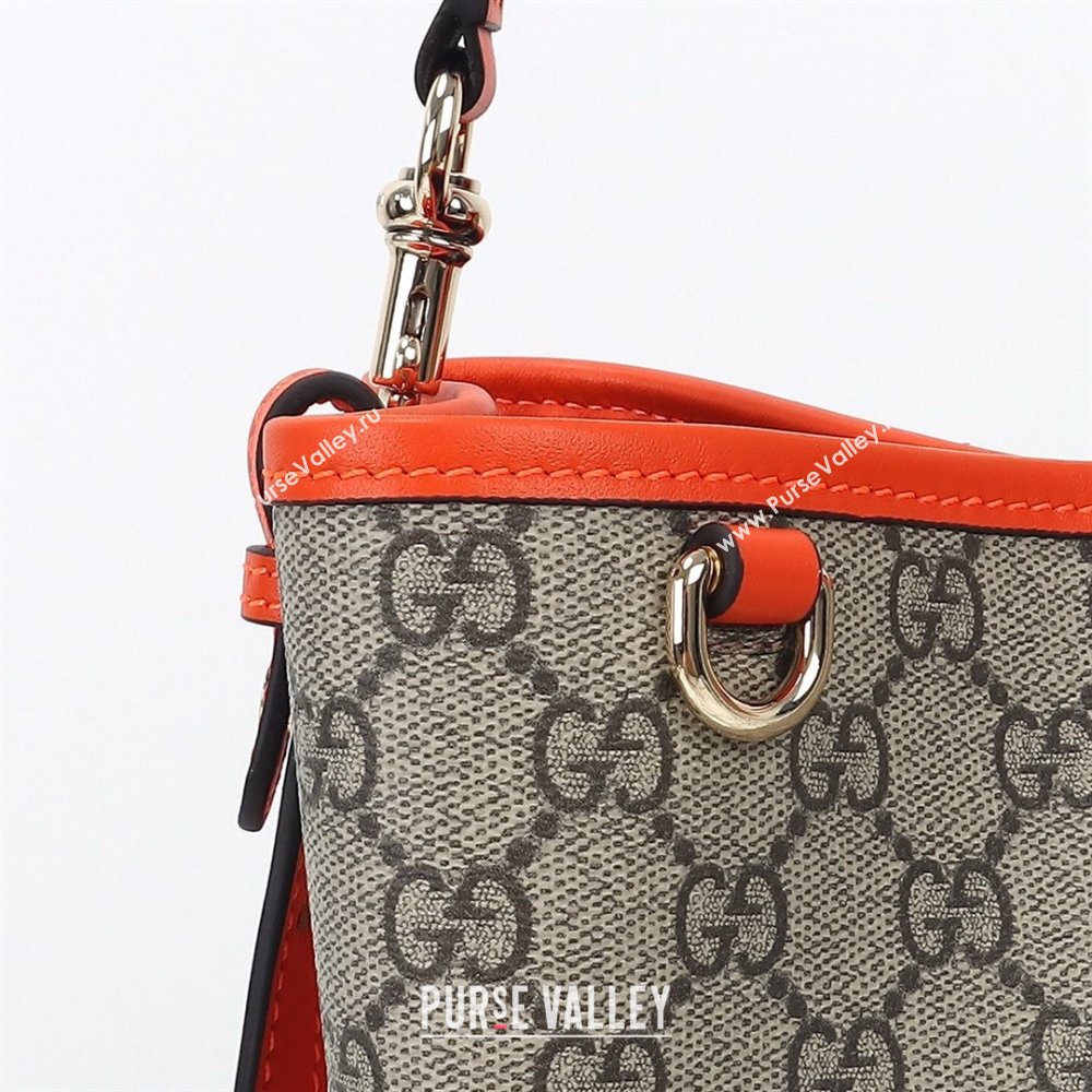 Gucci GG Canvas Emblem Medium Bucket Bag Orange 2026 815103 (DLH-260127082)