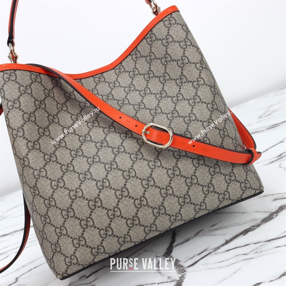 Gucci GG Canvas Emblem Medium Bucket Bag Orange 2026 815103 (DLH-260127082)