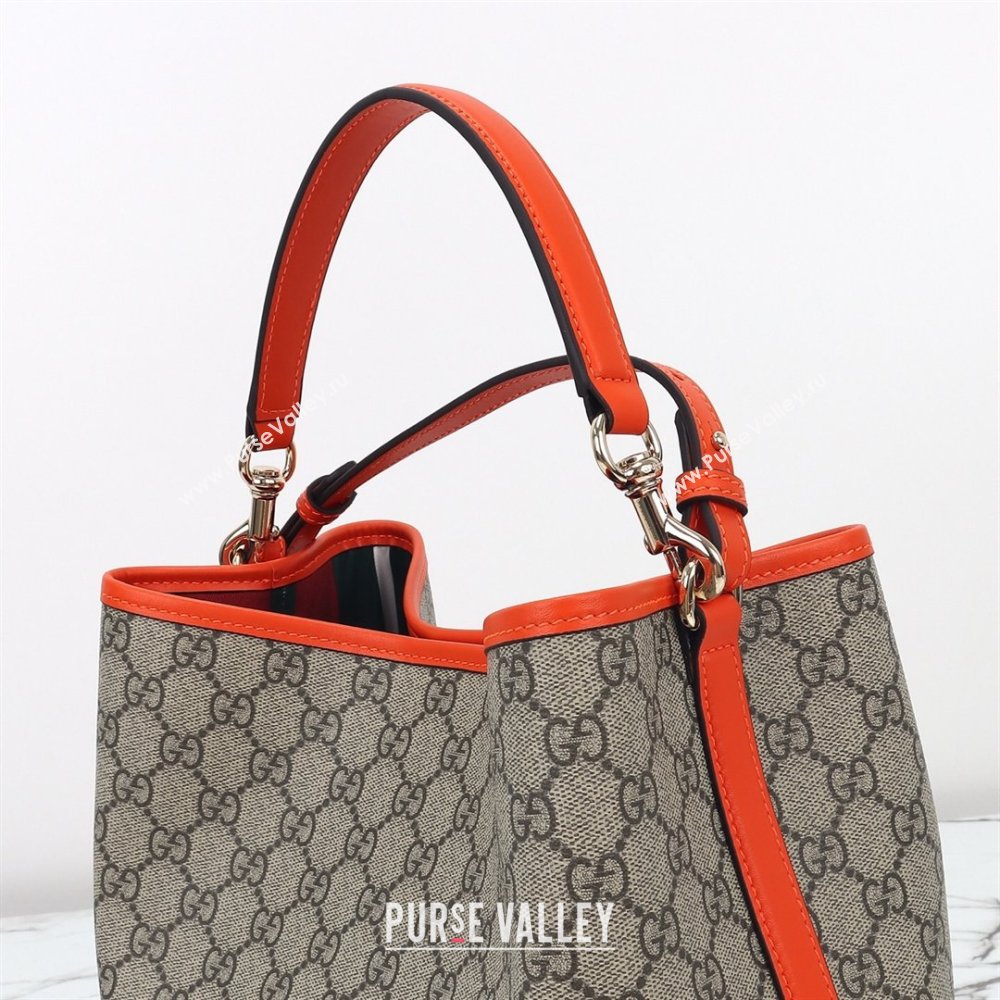 Gucci GG Canvas Emblem Medium Bucket Bag Orange 2026 815103 (DLH-260127082)