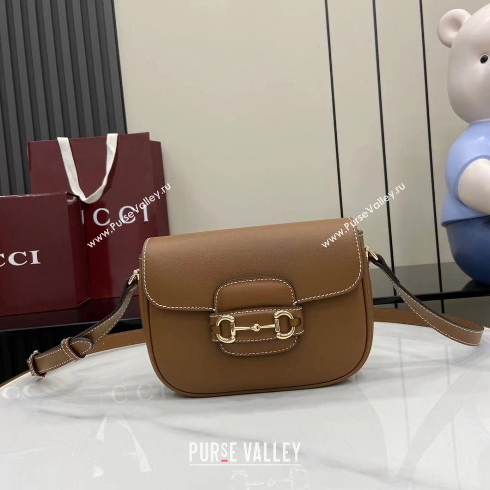 Gucci Horsebit 1955 Leather Mini Shoulder Bag Brown 2025 815205 (DLH-250930032)