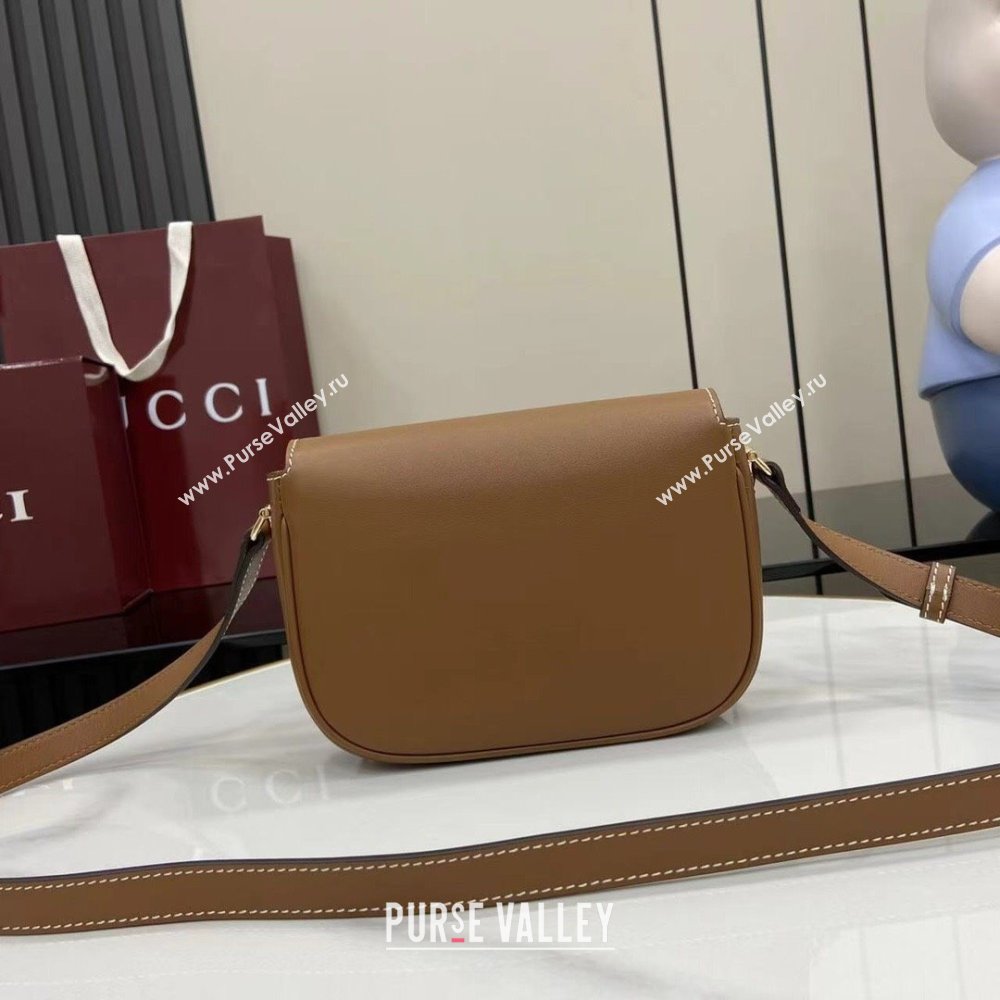 Gucci Horsebit 1955 Leather Mini Shoulder Bag Brown 2025 815205 (DLH-250930032)