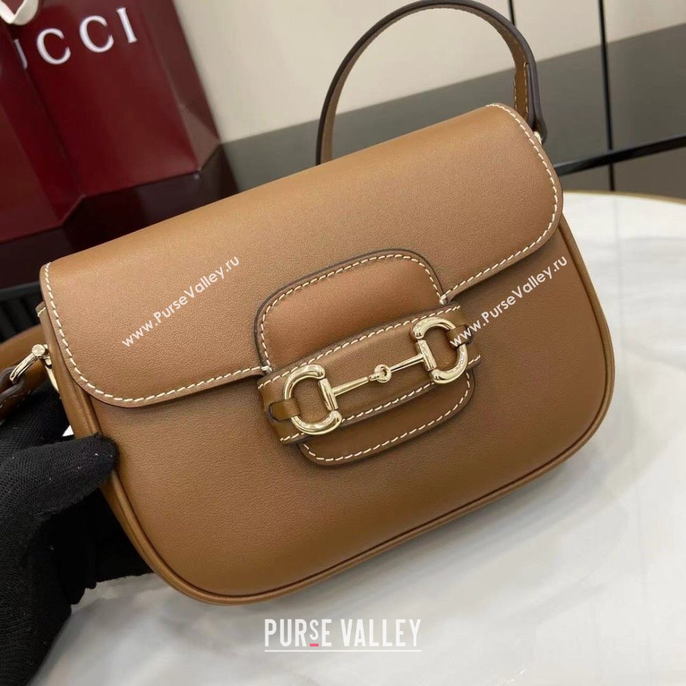 Gucci Horsebit 1955 Leather Mini Shoulder Bag Brown 2025 815205 (DLH-250930032)