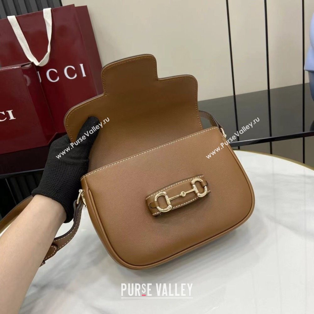 Gucci Horsebit 1955 Leather Mini Shoulder Bag Brown 2025 815205 (DLH-250930032)