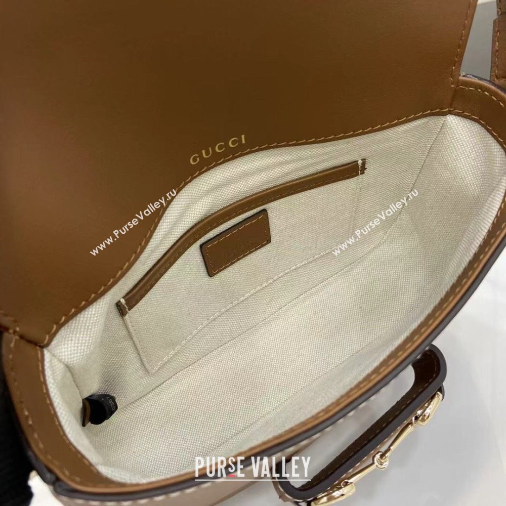 Gucci Horsebit 1955 Leather Mini Shoulder Bag Brown 2025 815205 (DLH-250930032)