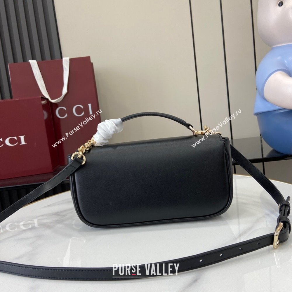 Gucci Horsebit 1955 Leather Small Top Handle Bag Black 2024 815206 (XLU-250117088)
